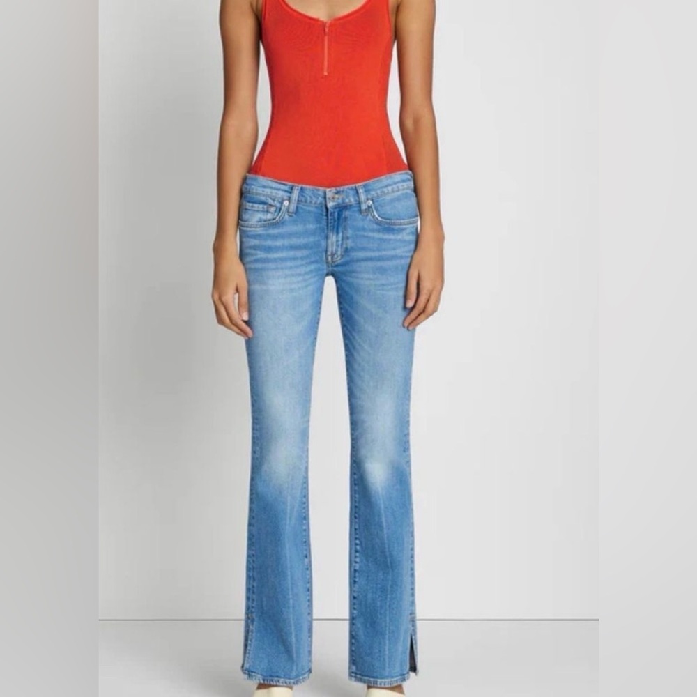 7 For All Mankind Low-Rise Slit-Flare Jeans: 26